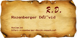 Rozenberger Dávid névjegykártya